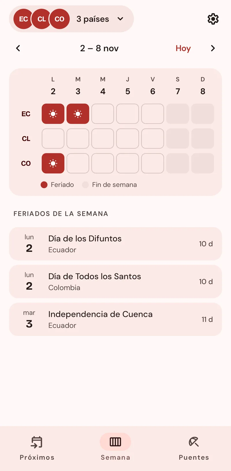 Feriados, screen 3