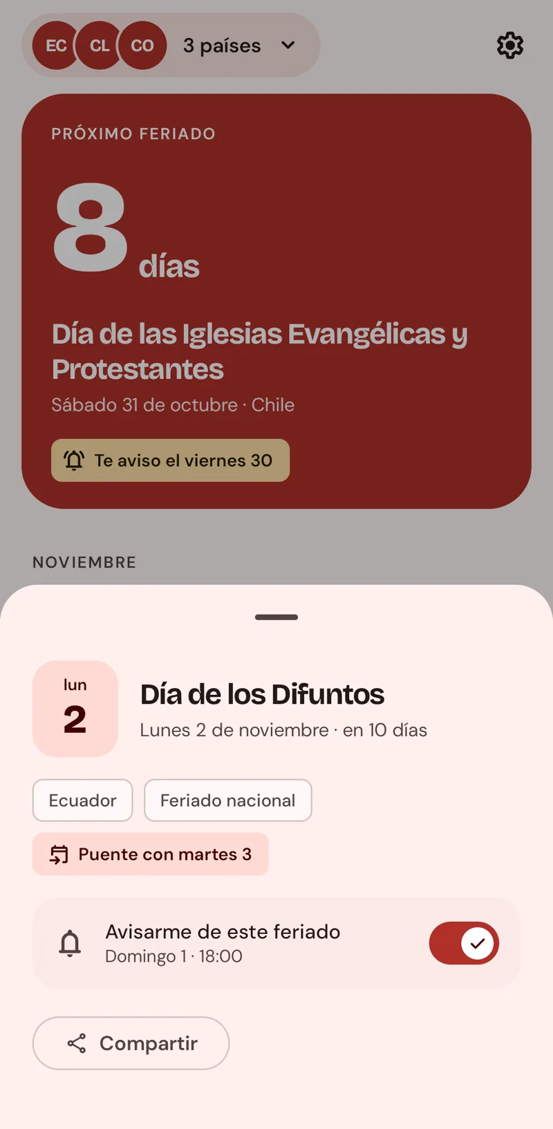 Feriados, screen 4