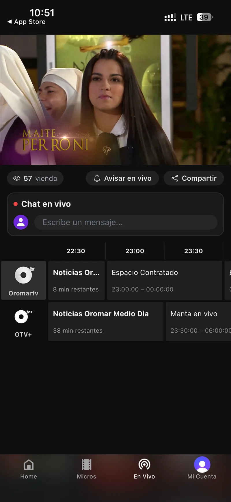 OromarGo — pantalla de la app 2