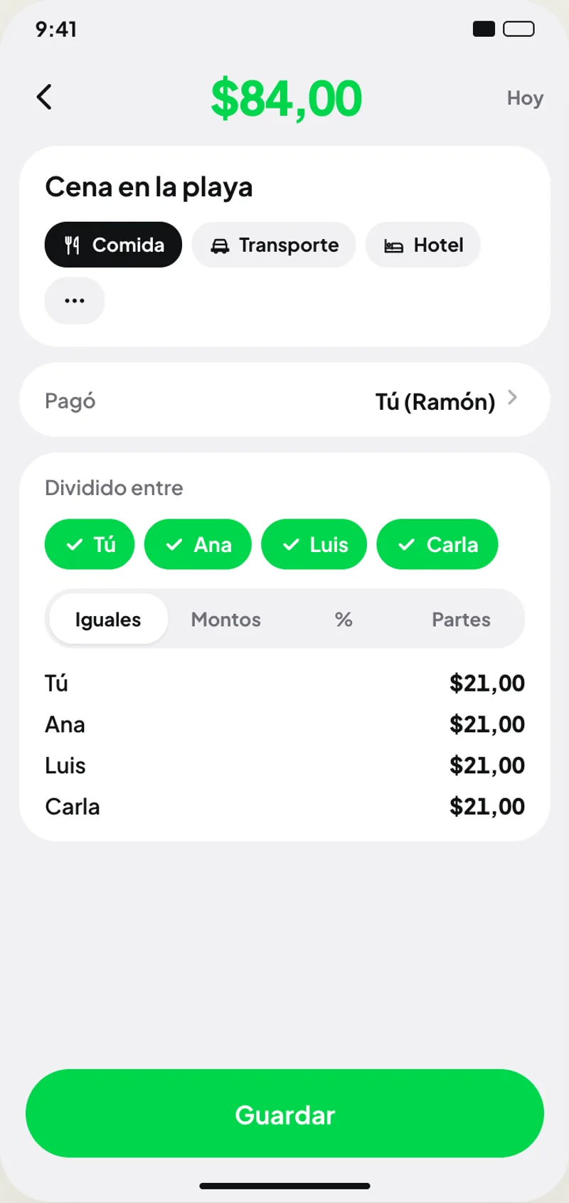 Parejo, screen 2