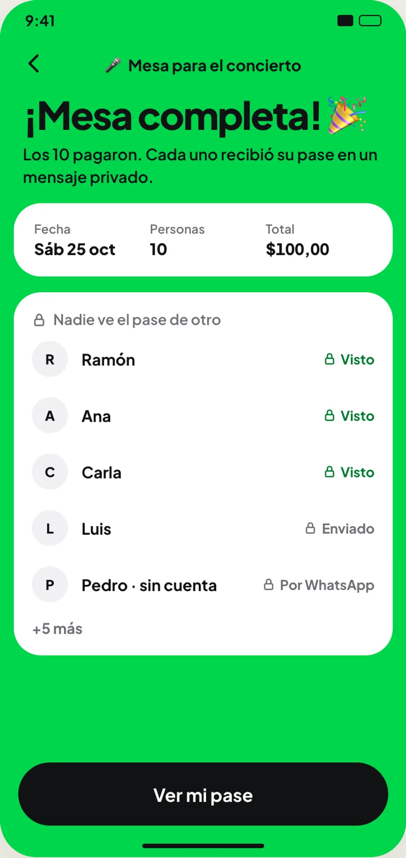 Parejo, screen 7